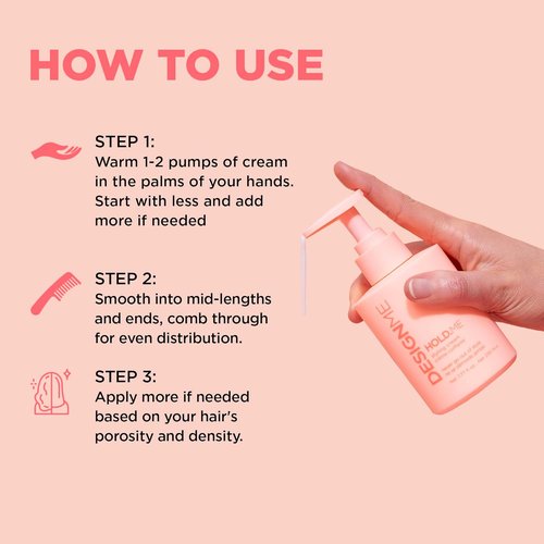 Design.Me HOLD.ME Styling Cream - Hydrating Hair Smoothing Cream for Sleek Blowouts | Tames Frizz & Adds Shine