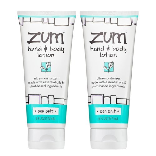 Indigo Wild Zum Hand & Body Lotion - Natural Moisturizer with Shea Butter & Jojoba Oil - Sea Salt Scent | 6 fl oz (2 Pack)