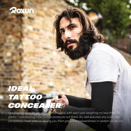 ROXUN Arm Sleeves - Cooling UV Sun Protection Compression for Men & Women | Athletic Fit