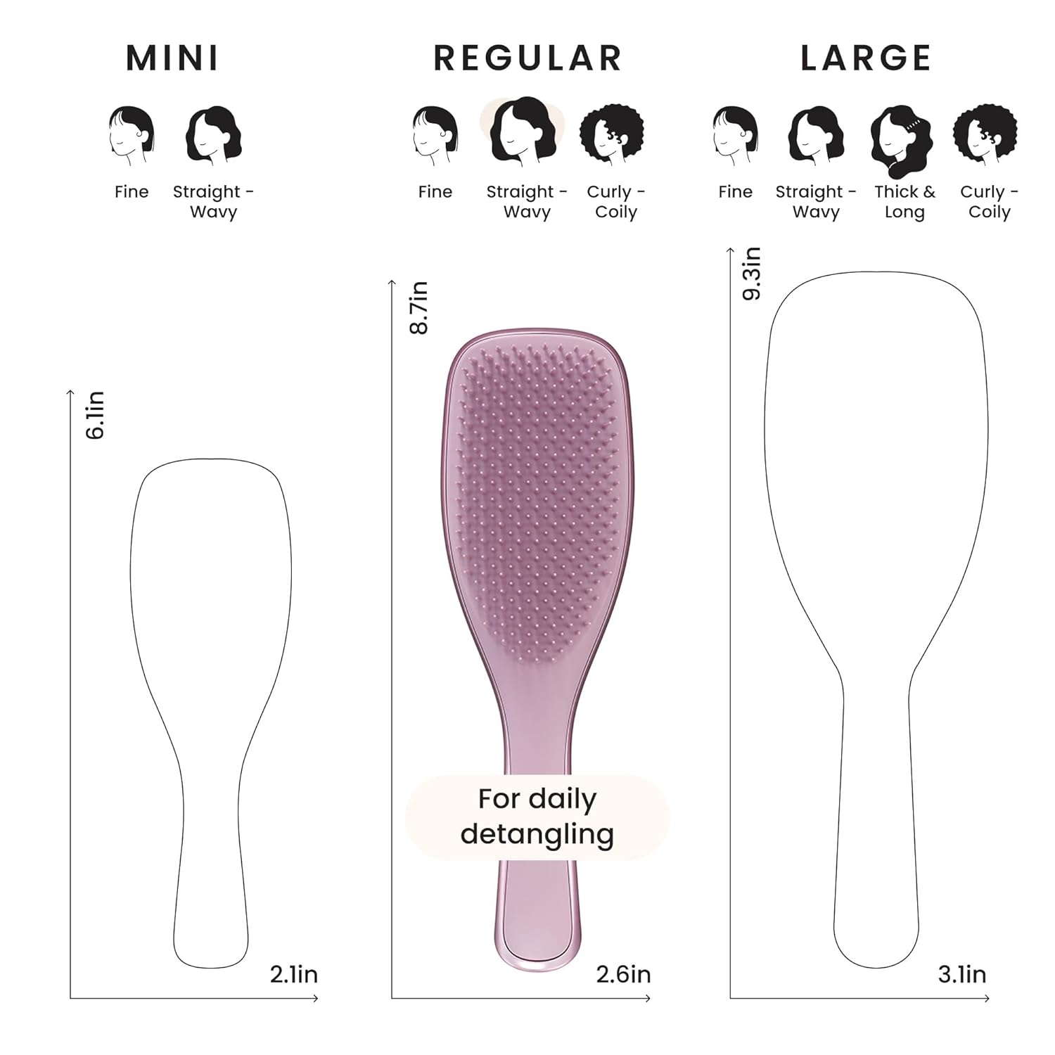Tangle Teezer Chrome Ultimate Detangler Brush - Eliminates Knots & Reduces Breakage for All Hair Types | Mauve