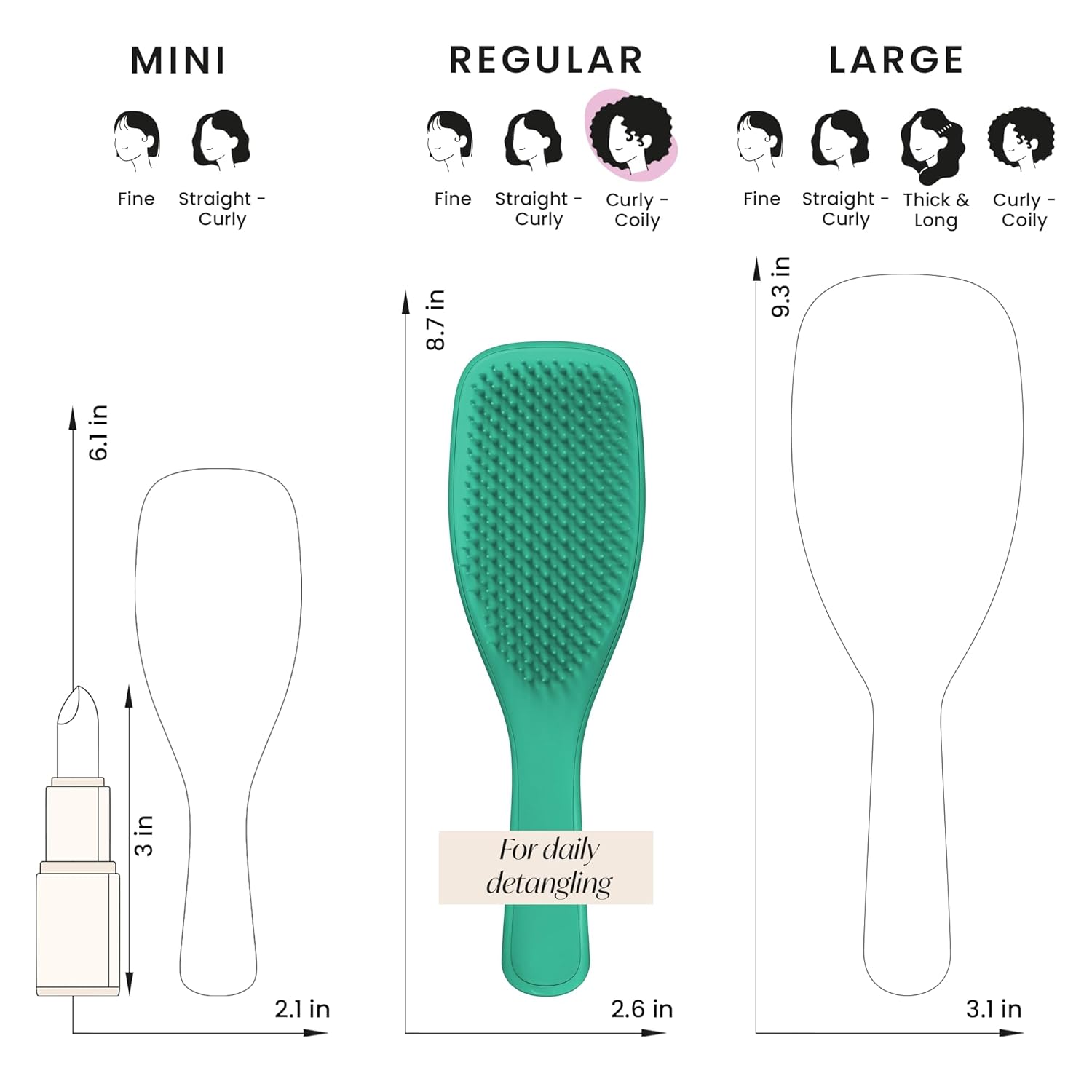 Tangle Teezer Ultimate Detangler Brush - Reduces Frizz & Breakage for Curly Hair Types | Aqua Green