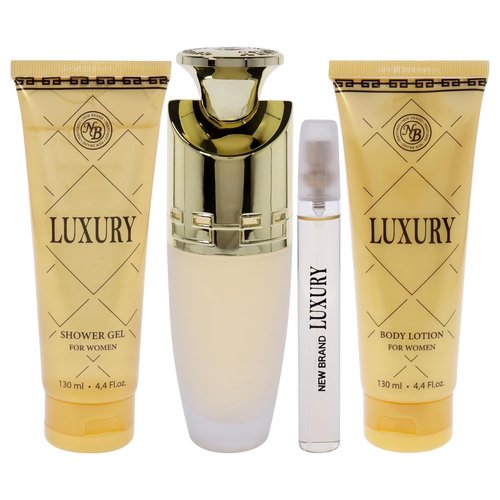 New Brand Luxury Women's Gift Set - 4-Piece EDP Spray, Shower Gel, Body Lotion | 3.3oz & 4.4oz