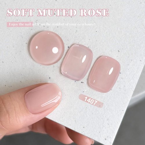 RARJSM Gel Nail Polish - Nude Beige Pink Sheer Jelly for Natural Skin Tones | 15ml Soak-Off Formula