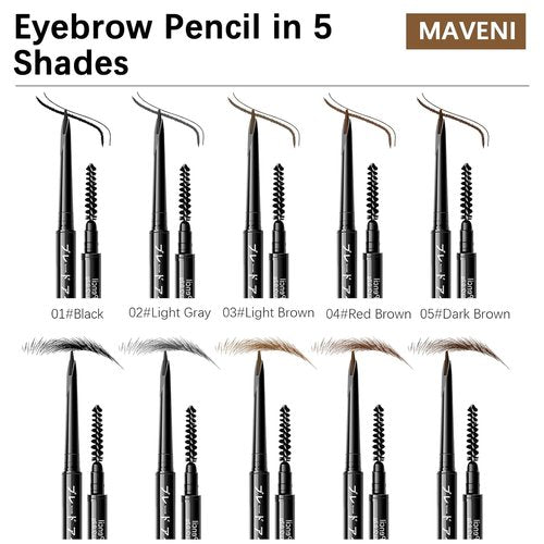 MAVENI Browcharm Microblading Eyebrow Pencil - Ultra-Fine 0.1mm Waterproof Definer in Mini 01 Black