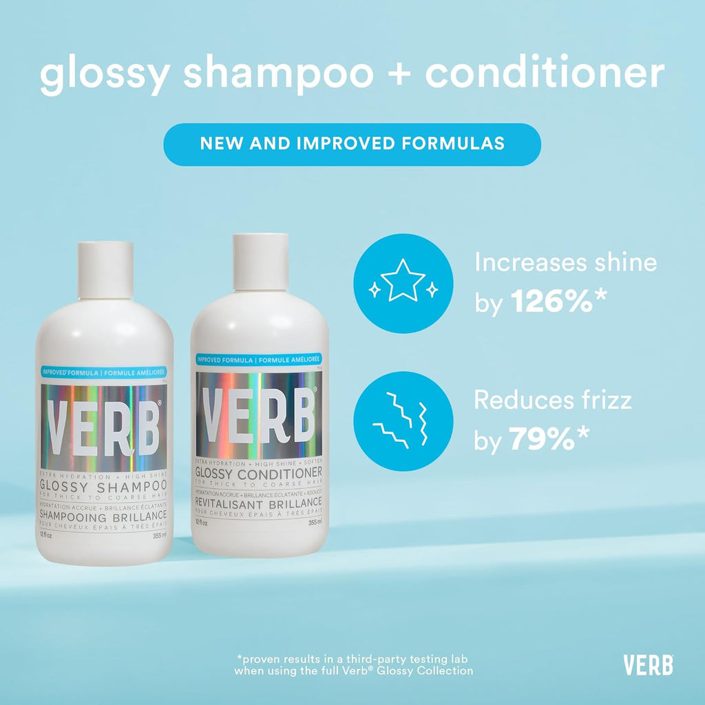 VERB Glossy Conditioner - Conditions, Detangles & Adds High Shine for Thick to Coarse Hair | Vegan & Sulfate-Free