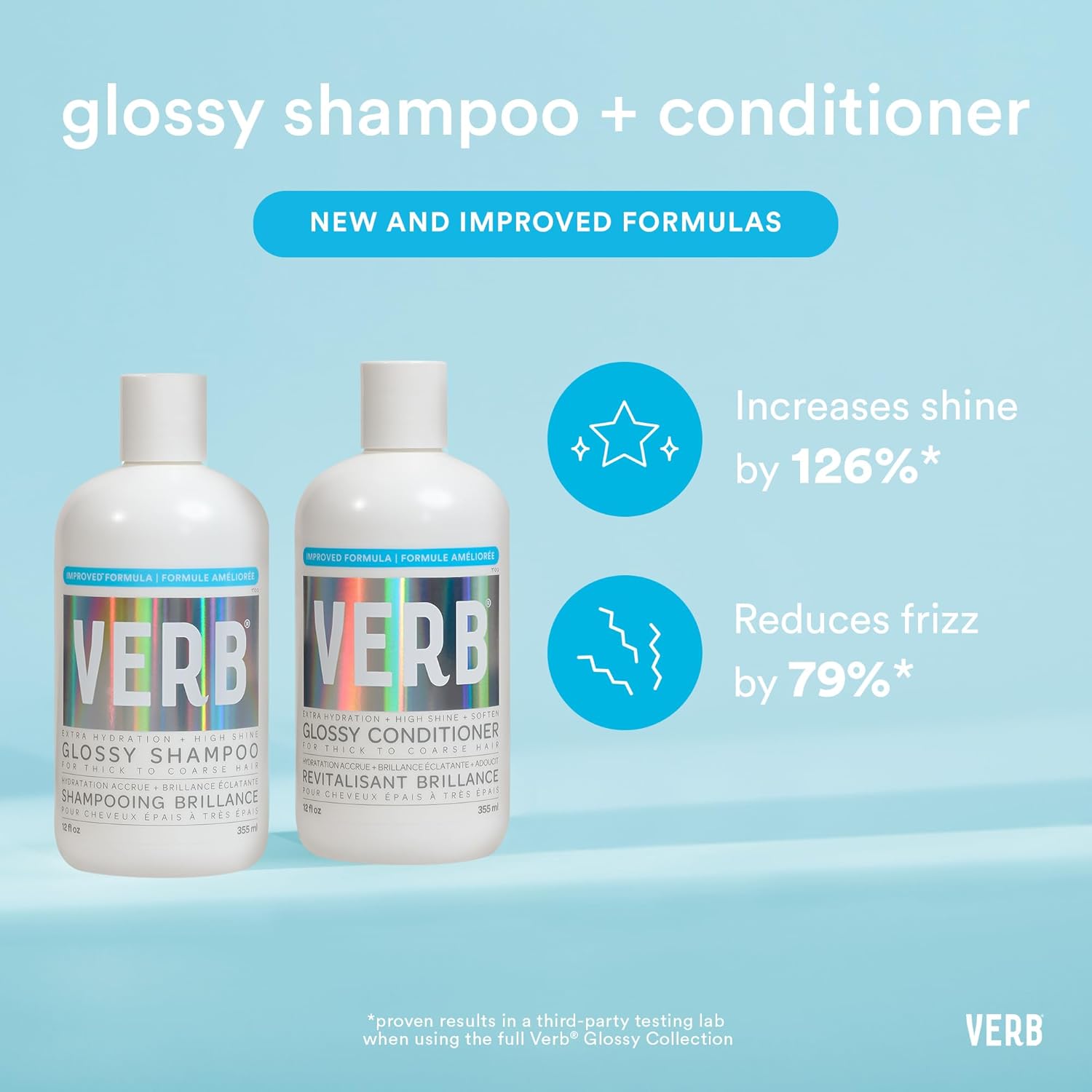 VERB Glossy Conditioner - Conditions, Detangles & Adds High Shine for Thick to Coarse Hair | Vegan & Sulfate-Free