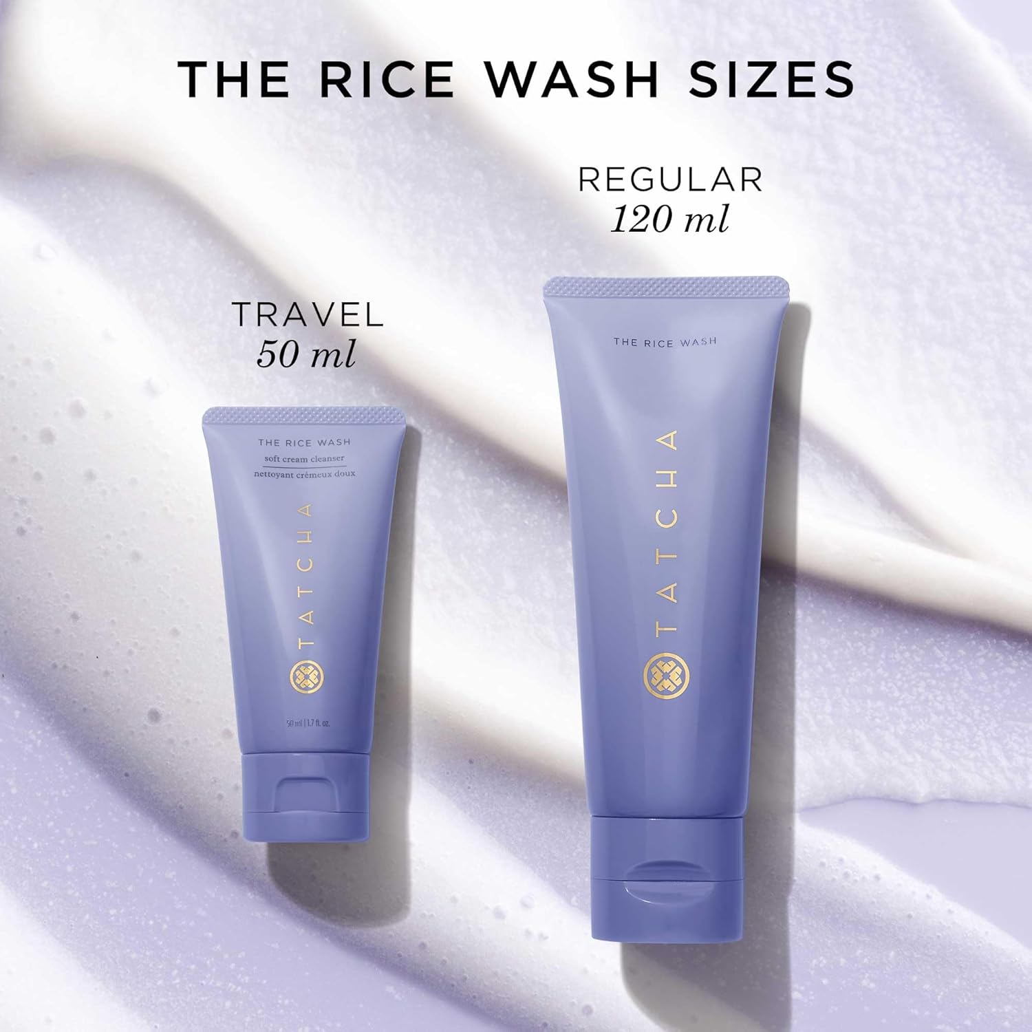 TATCHA The Rice Wash - Travel-Sized Soft Cream Facial Cleanser for Luminous Skin | 50 ml/1.7 fl. oz.