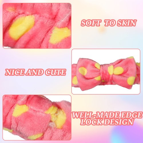 Hoteam 36 Pcs Facial Spa Headband Makeup Headbands Bulk Easter Bow Hair Head Band Fluffy Plush Spa Headband for Easter Basket Stuffer Gifts Women Washing Face Shower Cleansing