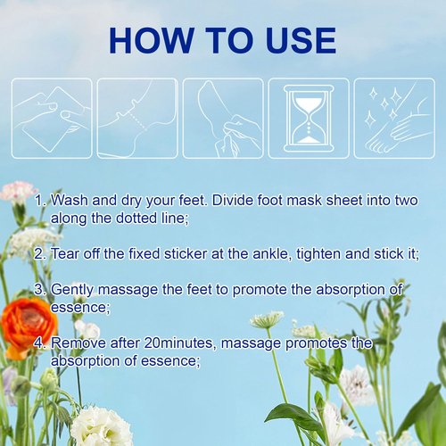Hand and Foot Mask Set, 3pk Foot Mask & 3pk Hand Mask for Dry Cracked Hand Heel, Glove & Socks with Nicotinamide + Shea Butter + Goat Milk