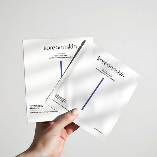 Koreana Skin GHK-Cu Copper Peptide Hydrogel Face Mask Anti-Aging Collagen Booster for Skin Repair, Firming, Fades Acne Scars & Redness. K-Beauty Sheet Mask Treatment