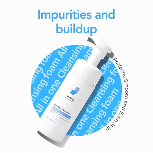 Dr. Deep All-in-One Cleansing Foam - Korean Facial Cleanser for Bumpy Skin & Blackheads | 5.07 fl. oz