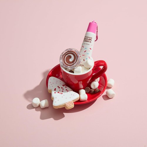 TONYMOLY Jelly Lip Melt Duo - Hydrating Lip Balm & Gloss Key Chain Set | Holiday Edition with Hot Chocolate & Frosted Sugar Cookie