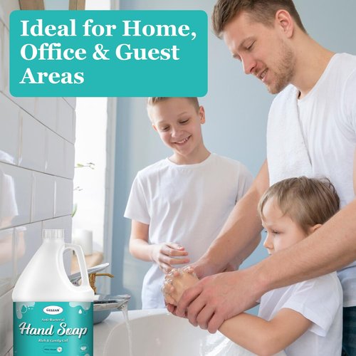 Antibacterial Liquid Gel Hand Soap - pH Balanced - Aloe Vera - White Tea Scent - Rich & Creamy Gently on Skin -Made in USA - Bulk liquid Refill Jug, 128 oz 1 gallon