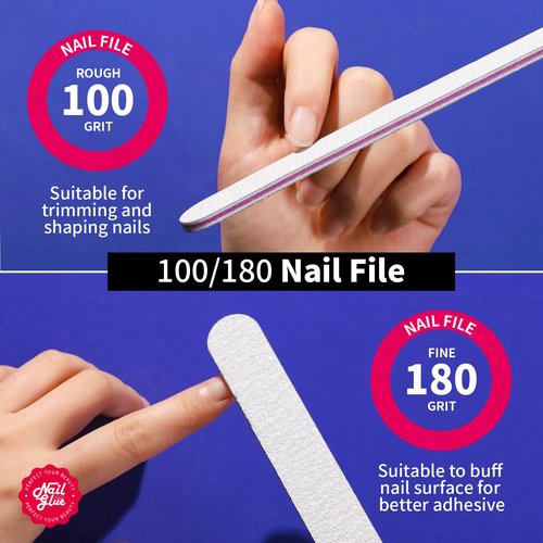 Teenitor Strong Nail Glue, 42ml Professional for Press Ons, Brush-On for Acrylic Nails, Bond With File, Long Lasting, 10 Pcs