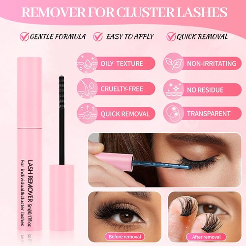Lash Clusters Kit 840Pcs Clusters Lashes Extension Volume Soft Eyelash Extension Kit 30D+40D D Curl Wispy Natural DIY Individual Lash Kit Box for Beginners Bulk Pack Includes a random lucky gift