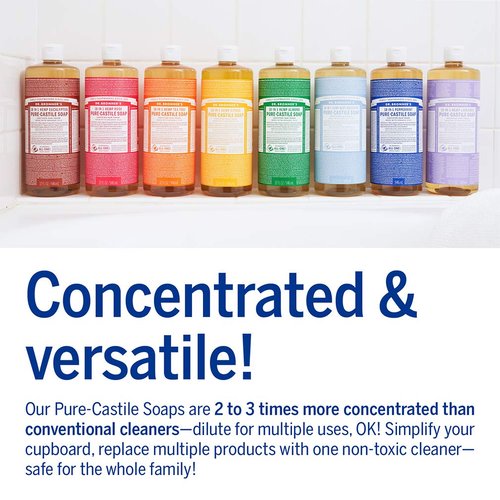 Dr. Bronner's Pure-Castile Liquid Soap - Citrus Scent, 32oz, 2-Pack | 18-in-1 Uses, Vegan & Organic