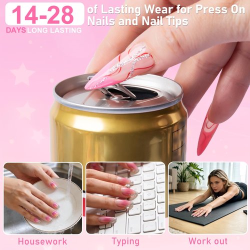 MEKK Nail Glue,Super Strong & Long-Lasting Nail Glue for Acrylic Nails,Press Ons&Broken Nails,Professional Adhesive for Nail Art Supplies,0.07OZ/PCS(24PCS)