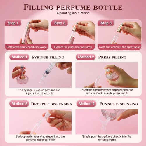 kuangre 10ml Atomizer Perfume Spray Bottle, Empty Cologne Dispenser, Portable Sprayer Travel Essentials for Many Scenes Gifts.