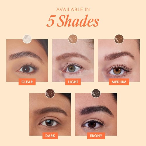 Grande Cosmetics GrandeBROW-FILL Volumizing Brow Gel - Tinted or Clear Eyebrow Mascara for Soft, Flexible Hold | Water-Resistant Formula