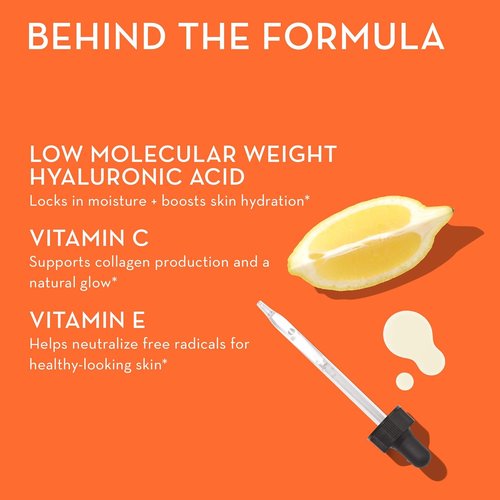 HUM Hyaluronic Glow Skin Care Supplement - Hydrating Vegan Gummies with Vitamin C & E | Tangerine, 60 Count