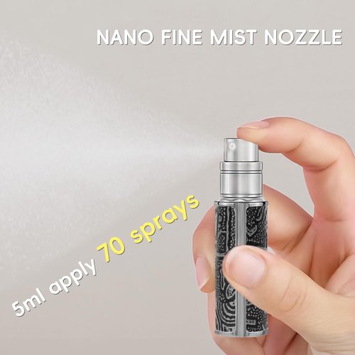 muilsae Perfume Spray Bottle 5ml, Ancient Print Leather Refillable Dispenser Bottom Fill Fragrance Scent Container, Portable and Leak-proof Suitable for Traveling & Outgoing, AG00CQ (Egypt Print)