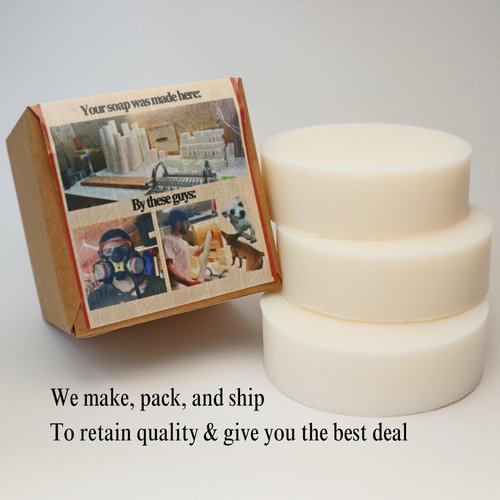 troutcreeksoaps® Traditional Lard Soap, 3 Bars | Natural, Unscented & Biodegradable | Handmade with Just 3 Simple Ingredients | Pig Tallow Bar Soap Made in the USA