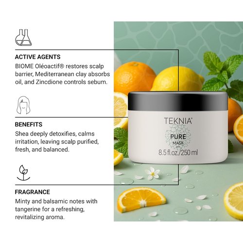 LAKMÉ Teknia Scalp Care Pure Purifying Clay Mask - Oil Control Scalp Treatment, 8.5 Fl Oz