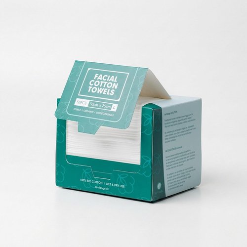 Skiennix 100% Cotton Facial Towels - Oeko-TEX Certified, Ultra Soft & Biodegradable, 50 Pack