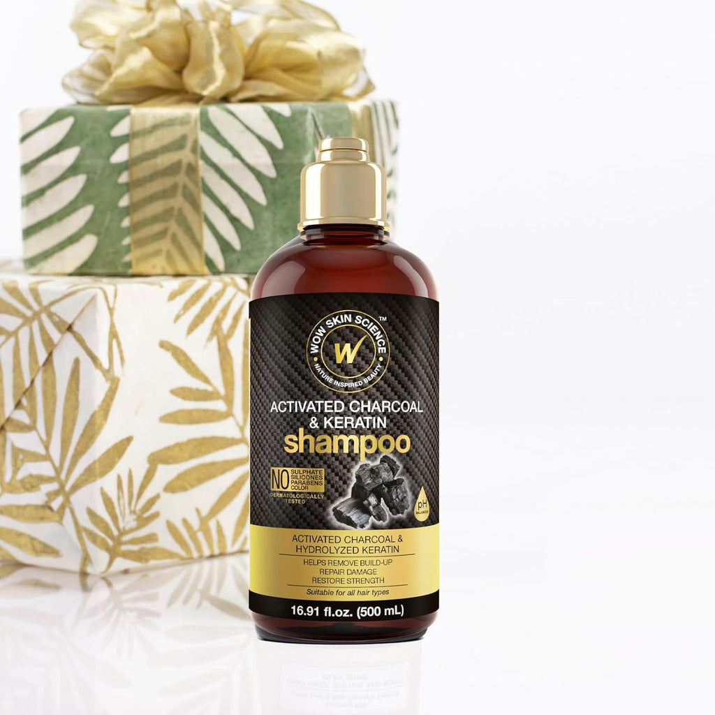 WOW Skin Science Activated Charcoal Shampoo - Deep Cleansing & Nourishing | 16.9 oz