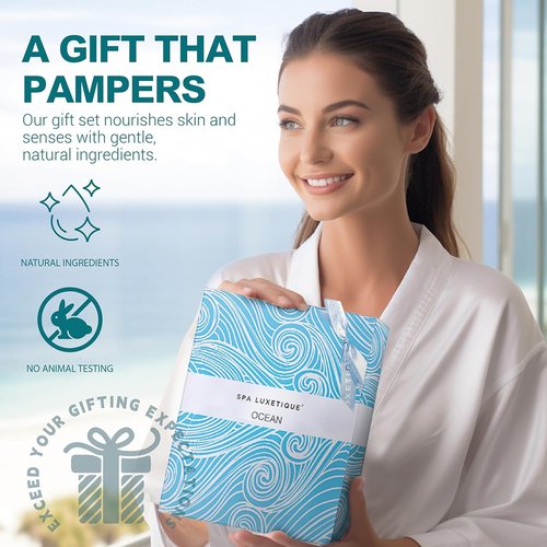 Spa Luxetique Spa Gift Set - Ocean-Inspired Relaxation with Body Lotion, Shower Gel & More | Perfect for Mother's Day