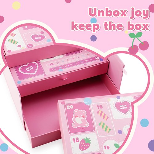 Glam Code Makeup Kit for Girl, Birthday Advent Calendar, Girls Makeup Gift Set for Teens, 24Pcs Makeup Mystery Box for Teenager Girls #Pink
