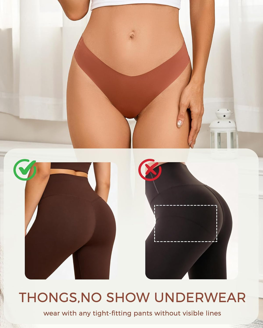 Take Talk Women's Seamless Thongs - 9 Pack No Show V-Waisted Invisible Panties | Sexy Lingerie