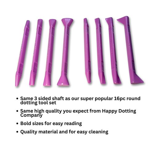 Oval Dotting Tools - Teardrop Dotting Tools - Happy Dotting Company - 8 Double-Ended Set for dot Mandala Painting - Oval Shaped Tools - Teardrop Shaped Tools - dot Painting
