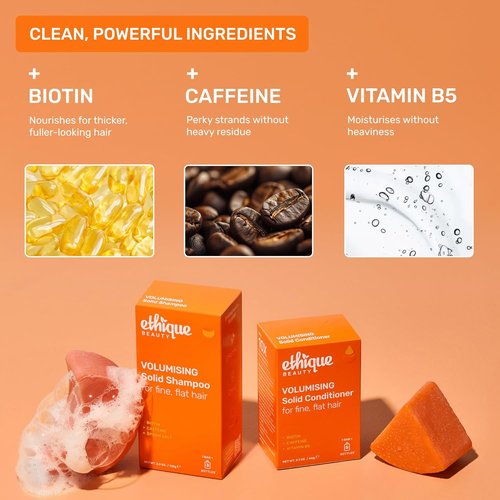Ethique Volumizing Shampoo Bar - Biotin Formula for Thin, Fine Hair | Plastic-Free, Vegan, 3.88 oz