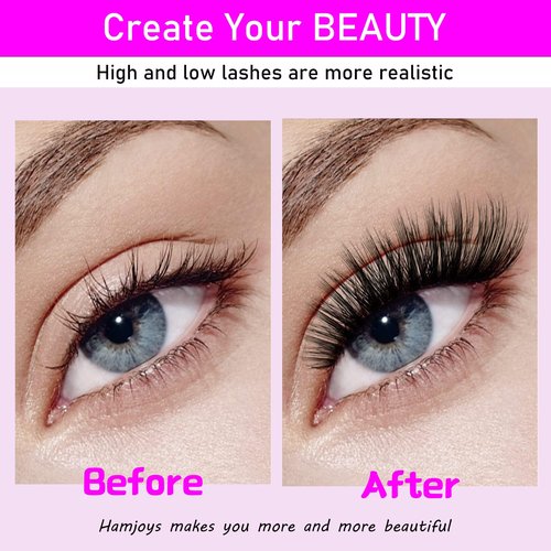 Cluster Lashes 240pcs 40D DIY Eyelash Extension D Curl Long Individual Lashes Mixed Tray Faux Mink Lash Clusters Extensions 0.07 Black (40D-0.07D-14-18mm)