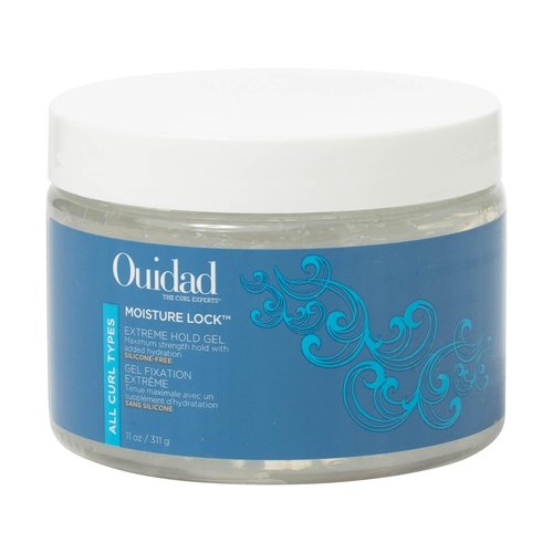 Ouidad Moisture Lock Extreme Hold Hair Gel - Maximum Hold for All Curl Types, 11 oz, Hydrating Formula with Aloe & Flaxseed Oil