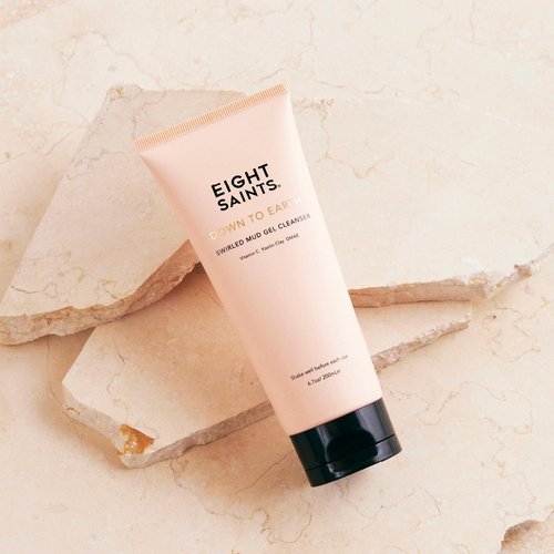Eight Saints Down To Earth Mud Gel Face Wash - Natural & Organic Daily Anti-Aging Cleanser | 6.7 Ounces