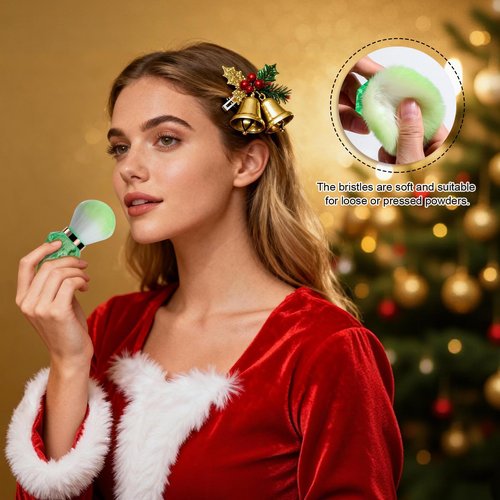 BS-MALL 14 Pcs Portable Makeup Sponge Set With Diamond-shaped Kabuki Powder Brush - Makeup Sponge, Triangle Puff And Multi-functional Sponges For Liquid, Cream,With Travel Case (Green Red)