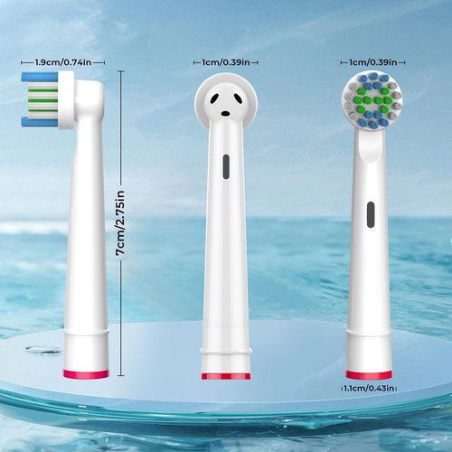 Toothbrush Replacement Heads, Compatible with Oral B Braun Replacement Brush Heads, 12 Pcs Professional Electric Brush Heads for Oral B Replacement Heads Refill, White