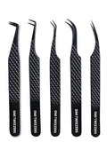 GMI TWEEZERS GMI Lash Tweezers - Set of 5 Eyelash Tweezers- Stainless Steel Eyelash Extension Tweezers - Multipurpose Lash Tweezers T2233 Tweezer