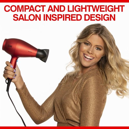 CHI 1875 Series Professional Ionic Hair Dryer - Fast Drying, Frizz Reduction & Shine | 3 Heat Settings, Diffuser & Concentrator Included