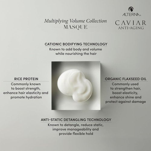 Alterna CAVIAR Anti-Aging Volume Masque - Lightweight Hydrating Hair Mask for Fine Hair | 5 Fl Oz | Adds Shine & Body