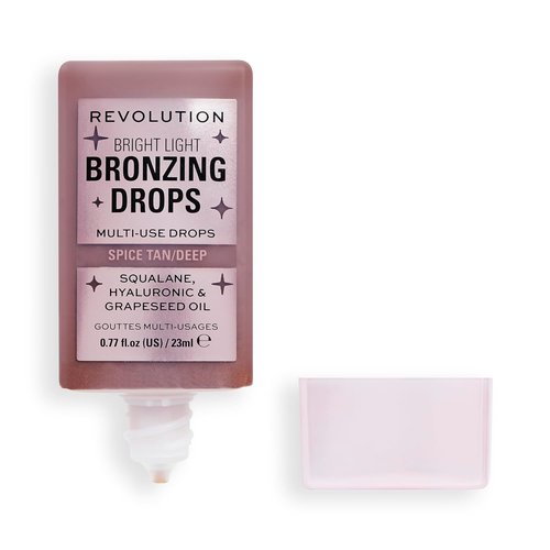 Revolution Beauty London Bright Light Bronzing Drops - Bronze & Glow for Face & Body | Vegan & Cruelty-Free, 0.77 fl oz