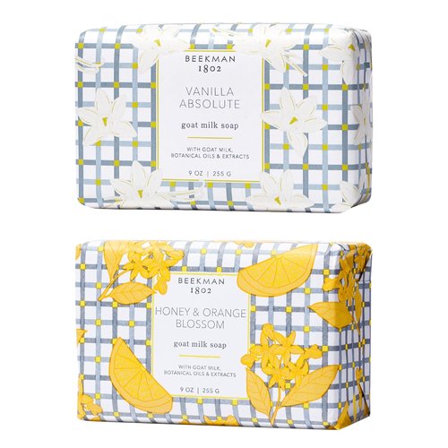 Beekman 1802 Goat Milk Body Soap Bar Set - Nourishing & Moisturizing - 9 oz (Pack of 2) - Gentle for Sensitive Skin