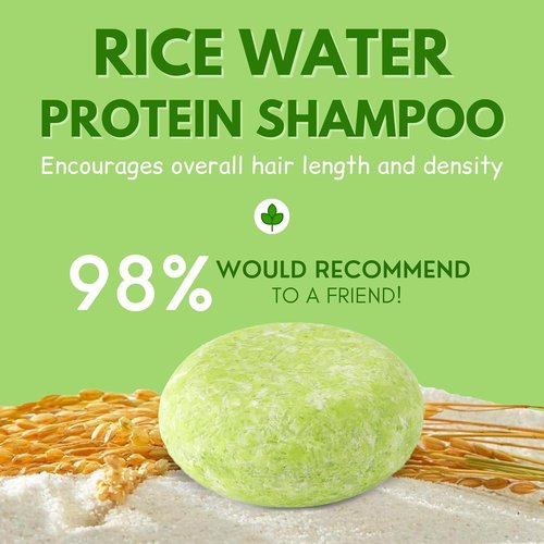 Skiennix Ginger Rosemary & Rice Water Shampoo Bar Pack of 3 - Strengthen & Volumize Hair, pH Balanced, Sulfate-Free