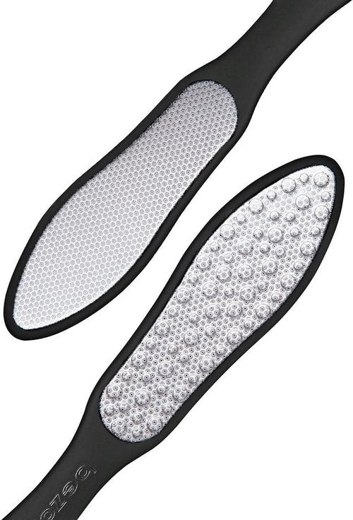 BEZOX Foot File - Double-Sided Callus Remover for Cracked Heels & Corns | Stainless Steel with Storage Bag