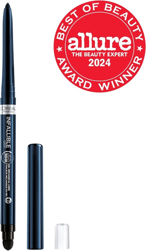 L'Oreal Paris Infallible Grip Gel Eyeliner Pencil - Waterproof, Smudge-Resistant, 36HR Wear, Blue Jersey, 0.01 Oz