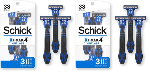 Schick Xtreme 4 Outlast Razor â€” Schick Xtreme4 Disposable Razors Men, 3 Count (Pack of 2)