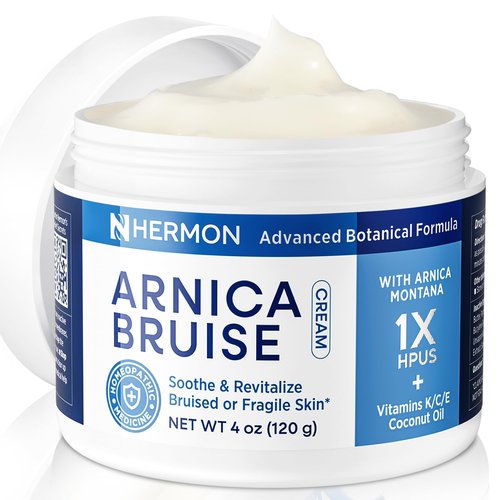 Hermon Arnica Bruise Cream: Arnica Montana with Vitamins K, C & E–Hydrating Moisturizer for Face 4 oz