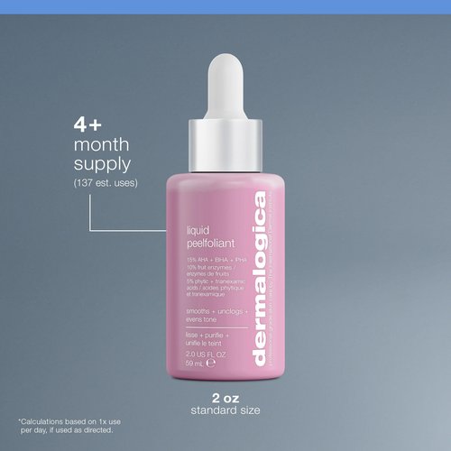 Dermalogica Liquid Peelfoliant with Glycolic Acid, Face Exfoliator Peel with AHA BHA PHA, Smooths Fine Lines and Wrinkles, Unclogs Pores, and Improve Skin Tone - 2 fl oz